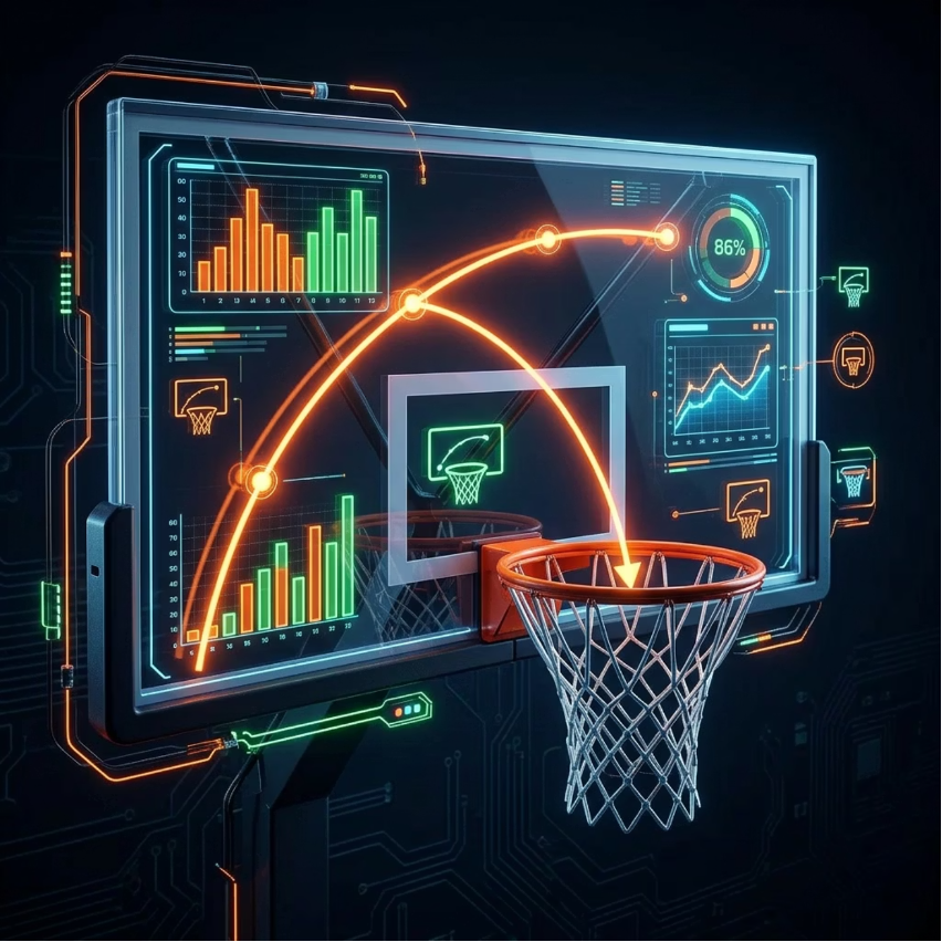 Smart Hoop Node shot arc trajectory analysis